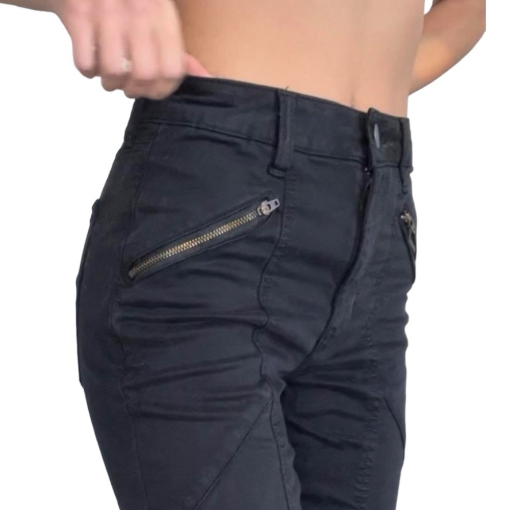 American Eagle Women’s Black High-Waisted Jegging Moto Sateen Size 2R Crop - Picture 2 of 11